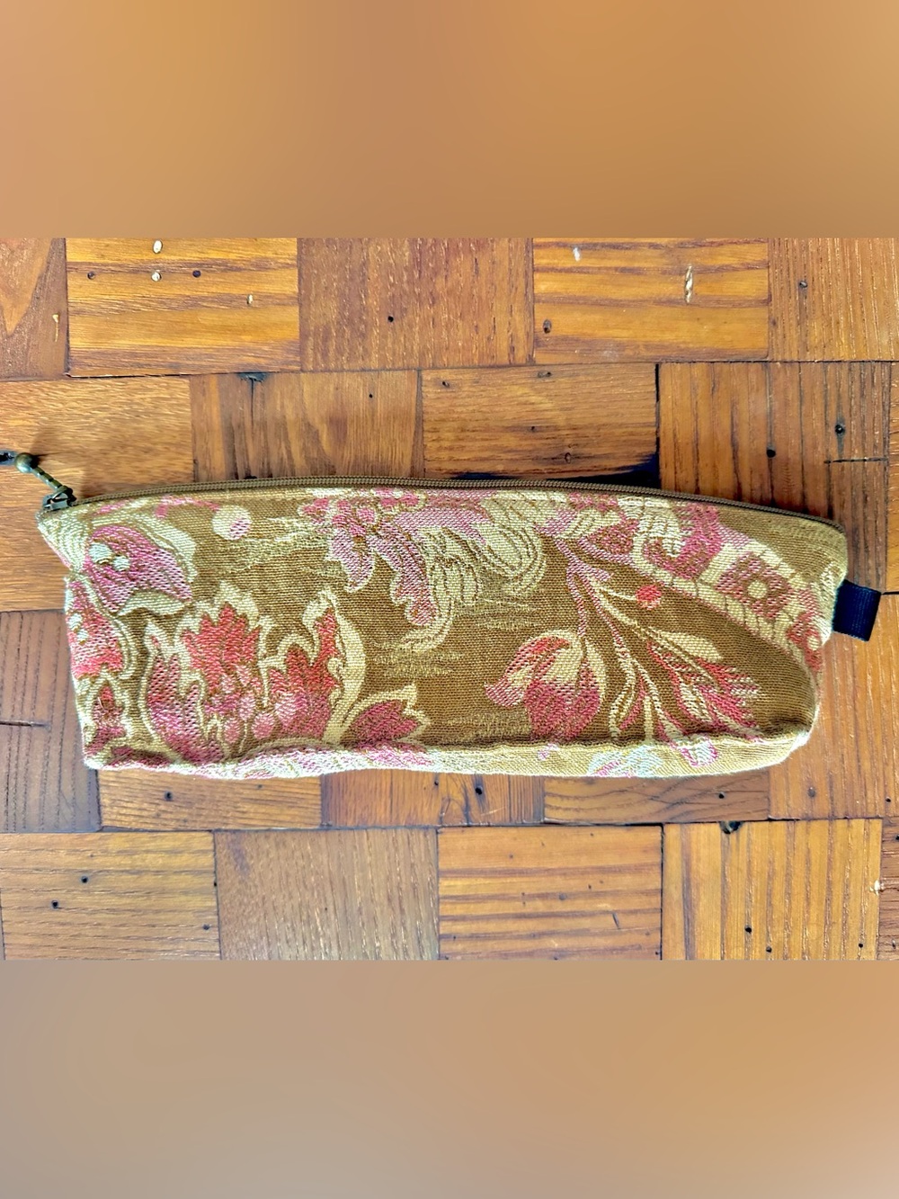 MARUCA Vintage Zipper Pouch Purse Organizer, Travel Makeup Do-Dad Bag